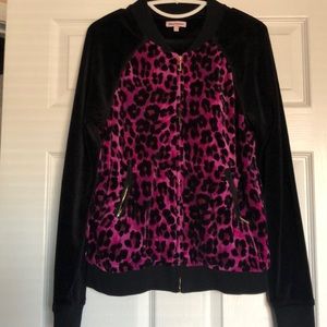 Juicy Pink / Purple Animal Print Velvet jacket M